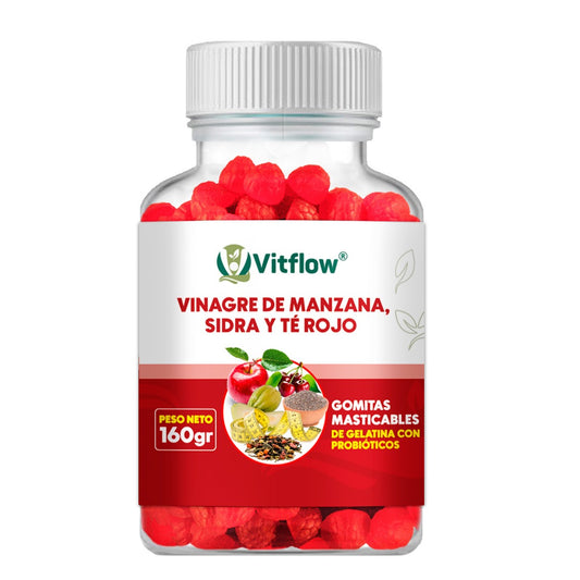 GOMITAS DE VINAGRE DE MANZANA, TÉ ROJO Y PROBIOTICOS